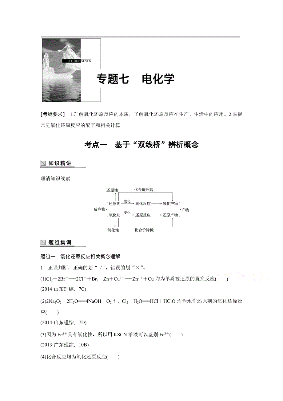 2016版高考化学（江苏专用）大二轮总复习与增分策略配套文档：专题三氧化还原反应.doc_第1页