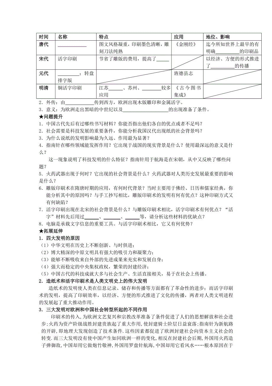 2014届高三历史一轮复习学案：2.1 中国古代的科学技术成就（人民版必修3）.doc_第2页