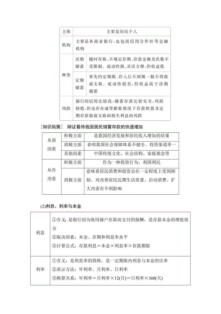 2021新高考政治选择性B方案一轮复习学案：必修1 第二单元 第六课　投资理财的选择 WORD版含解析.doc_第2页