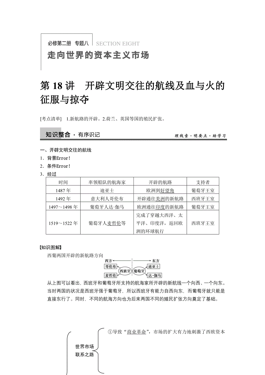 2014届高三人民版历史一轮复习讲义 专题八 第18讲（必修2）.doc_第1页