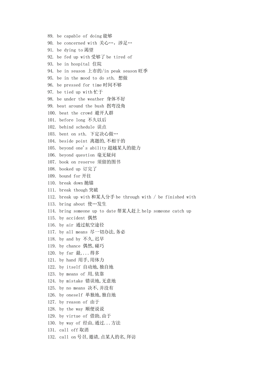 河北省2011届英语高考复习指导：高一到高三所有重点英语词组汇总.doc_第3页