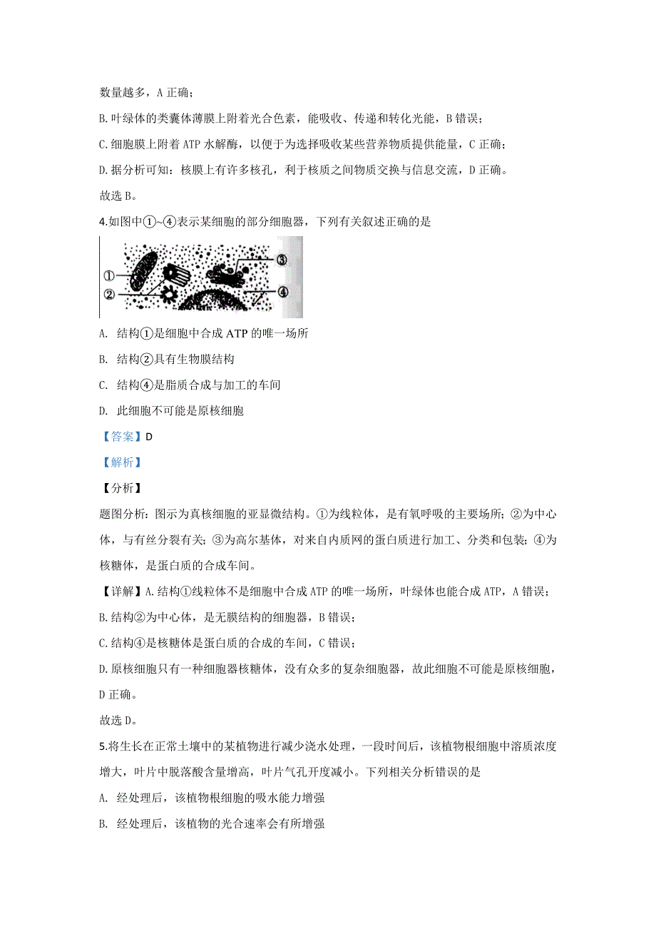 北京市通州区2020届高三上学期期中考试生物试题 WORD版含解析.doc_第3页