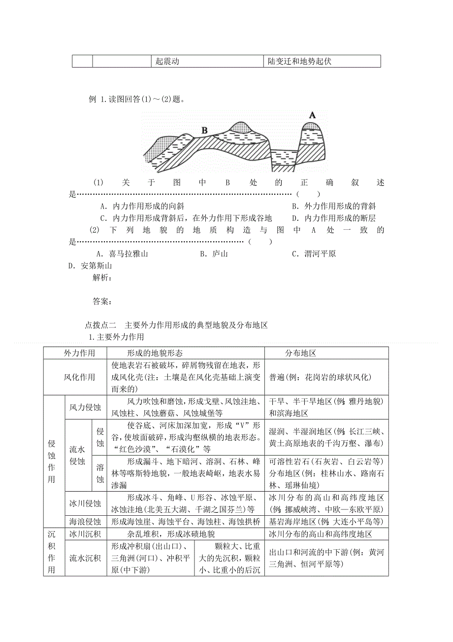 2014届高三地理一轮复习讲练 必修一 第四章 地表形态的塑造第一节 营造地表形态的力量（15页）WORD版含详解.doc_第3页