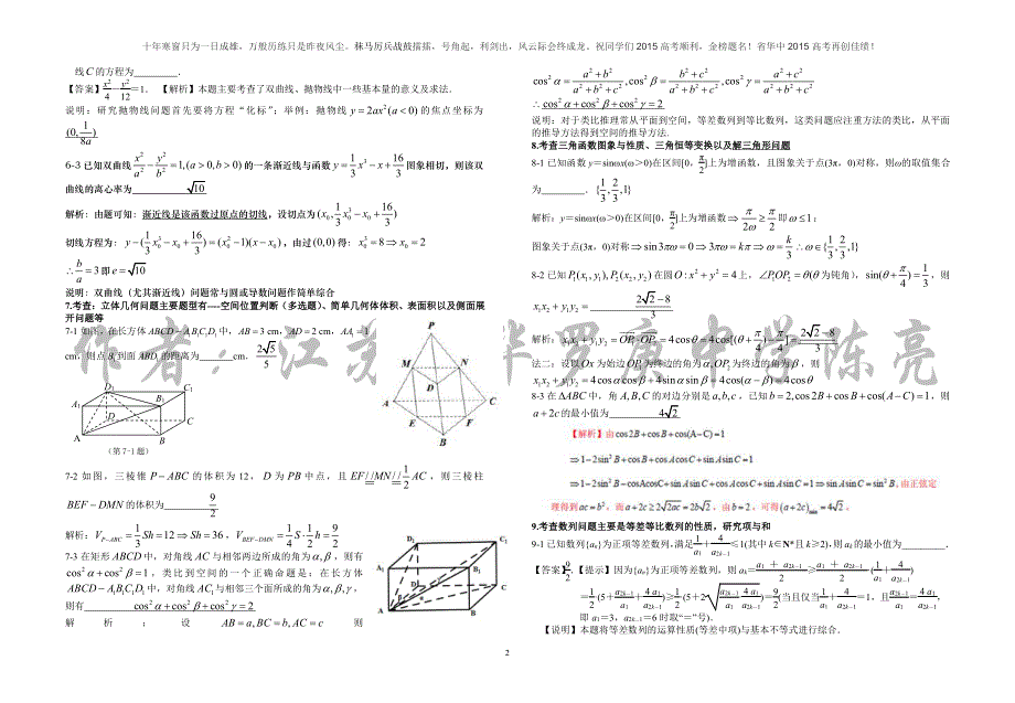 江苏省华罗庚中学2015届高三数学（理）最后一讲（填空解析版）（PDF版）.pdf_第2页