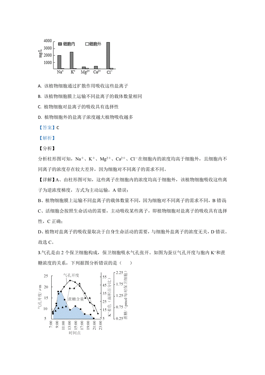 北京市西城区2020届高三二模生物试题 WORD版含解析.doc_第2页