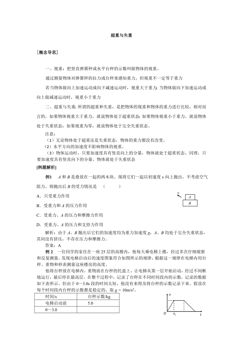 2012高一物理学案 6.4 超重与失重 5（鲁科版必修1）.doc_第1页