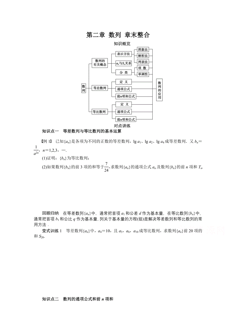 河北春晖中学2013-2014学年高中数学人教B版必修5学案 第二章 数列 章末整合.doc_第1页