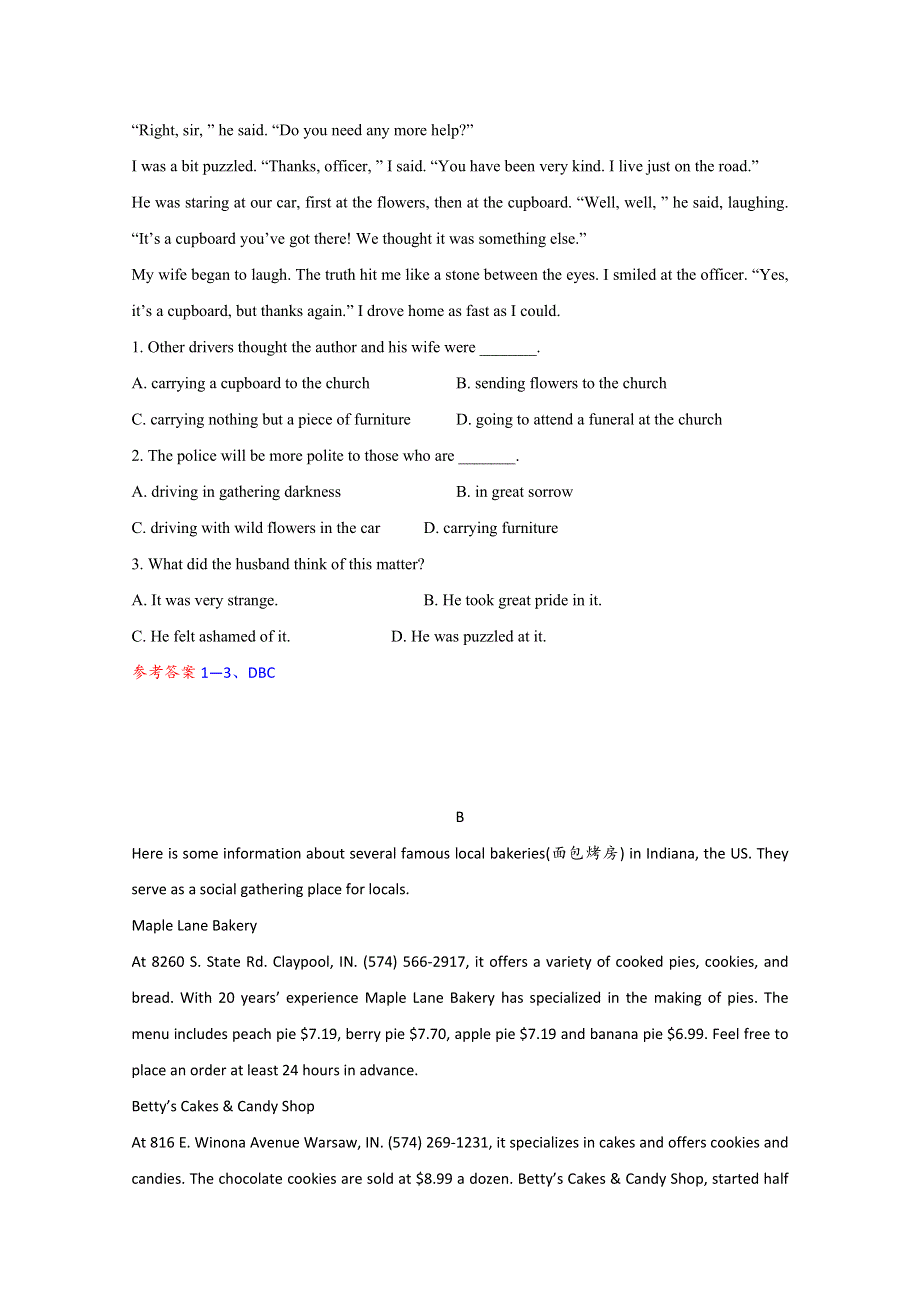 2016辽宁省高考英语二轮：阅读理解训练（4）及答案.doc_第3页