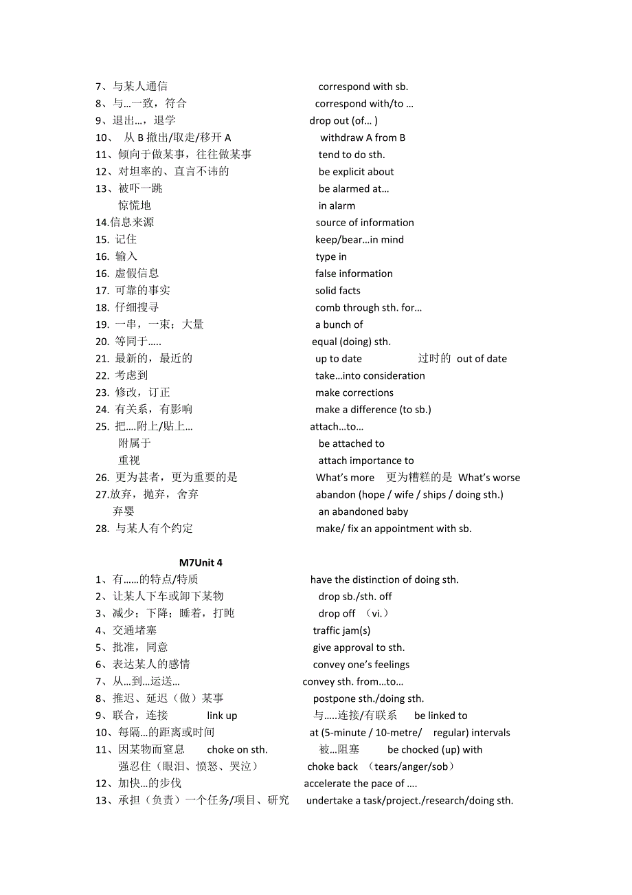 江苏省南京市东山外国语学校高中英语牛津译林版选修七词组复习：《UNIT 1 LIVING WITH TECHNOLOGY》 WORD版.doc_第3页