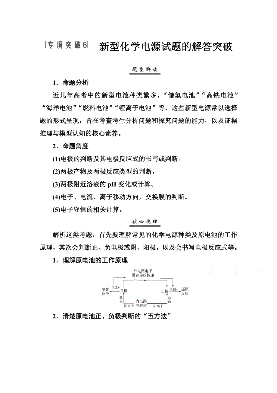 新教材2022届高考化学选择性考试一轮总复习专项突破练：第六章　化学反应与能量 WORD版含解析.doc_第1页