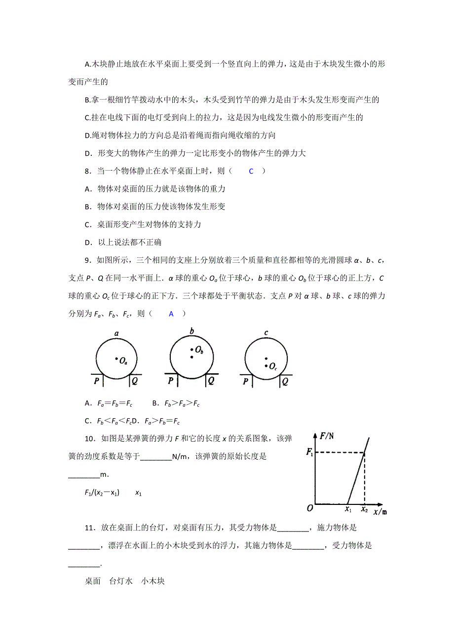 2012高一物理每课一练 4.2 形变与弹力 6（鲁科版必修1）.doc_第2页