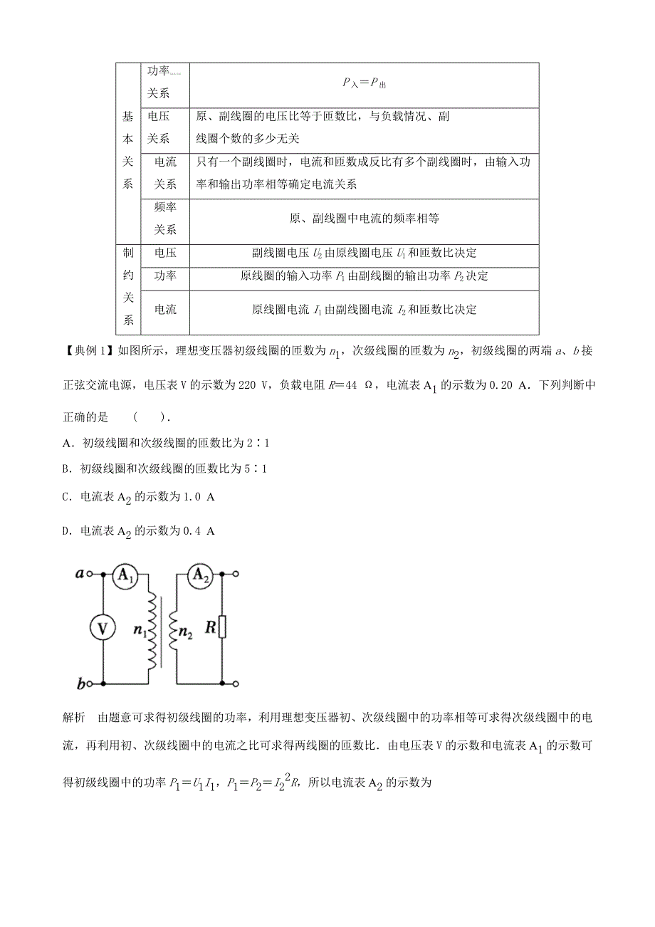 2014届高三物理二轮复习专题讲练：变压器、电能的输送（选修3-2含解析）.doc_第2页