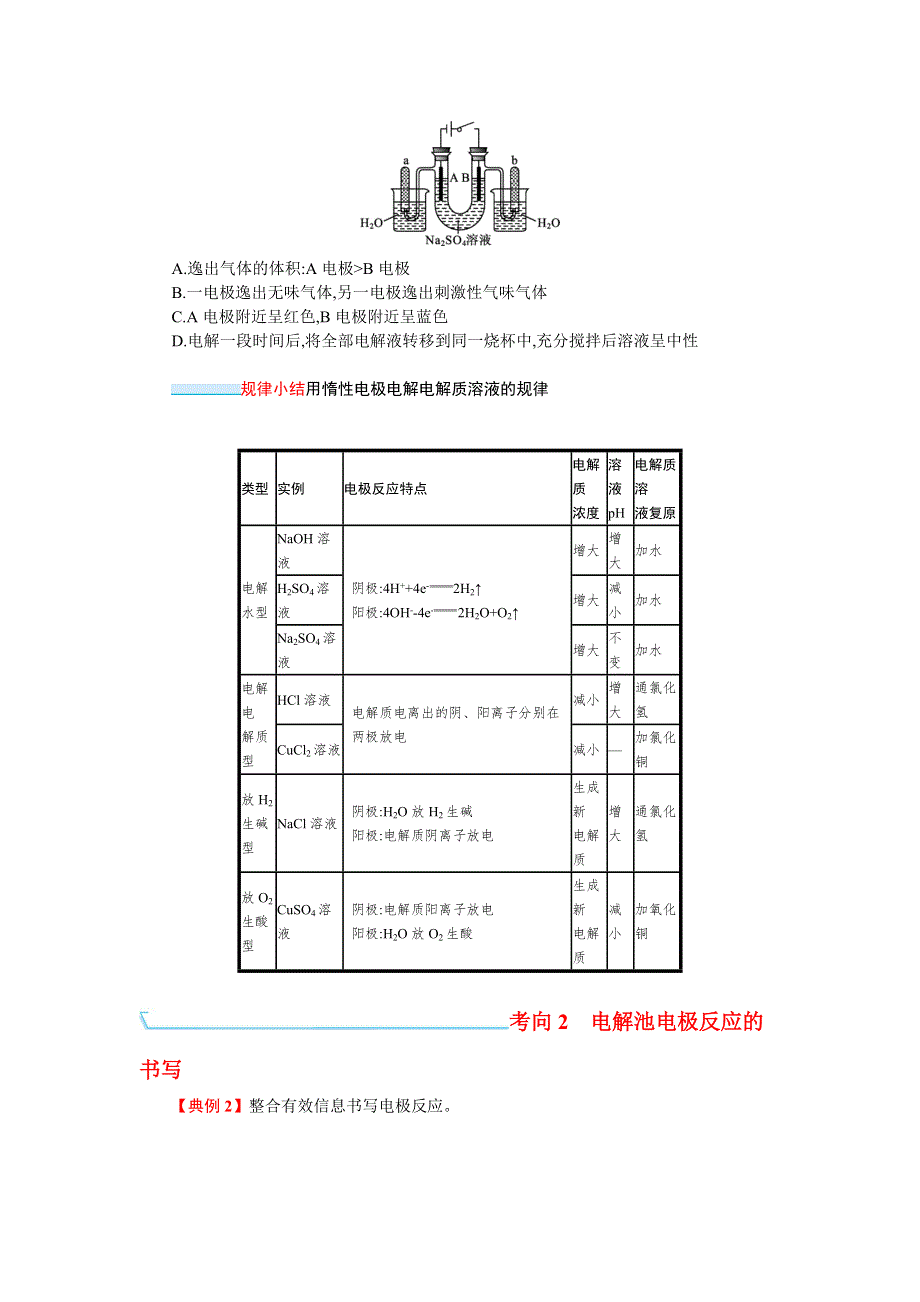 新教材2022届高考化学鲁科版一轮总复习学案：第六章 第3节　电能转化为化学能——电解 WORD版含解析.docx_第3页