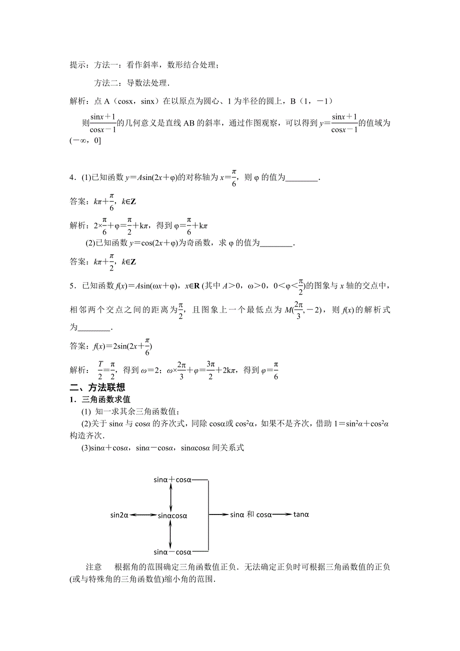 江苏省南京市2017届高三数学二轮专题复习（第三层次）专题5三角函数的图象与性质 WORD版含答案.doc_第3页