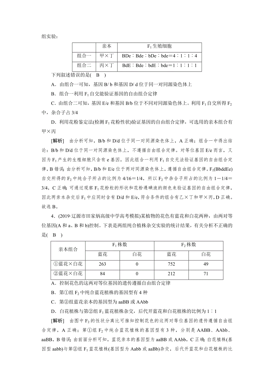 2021新高考生物人教版一轮练习 （15） 孟德尔豌豆杂交实验（二） WORD版含解析.DOC_第2页