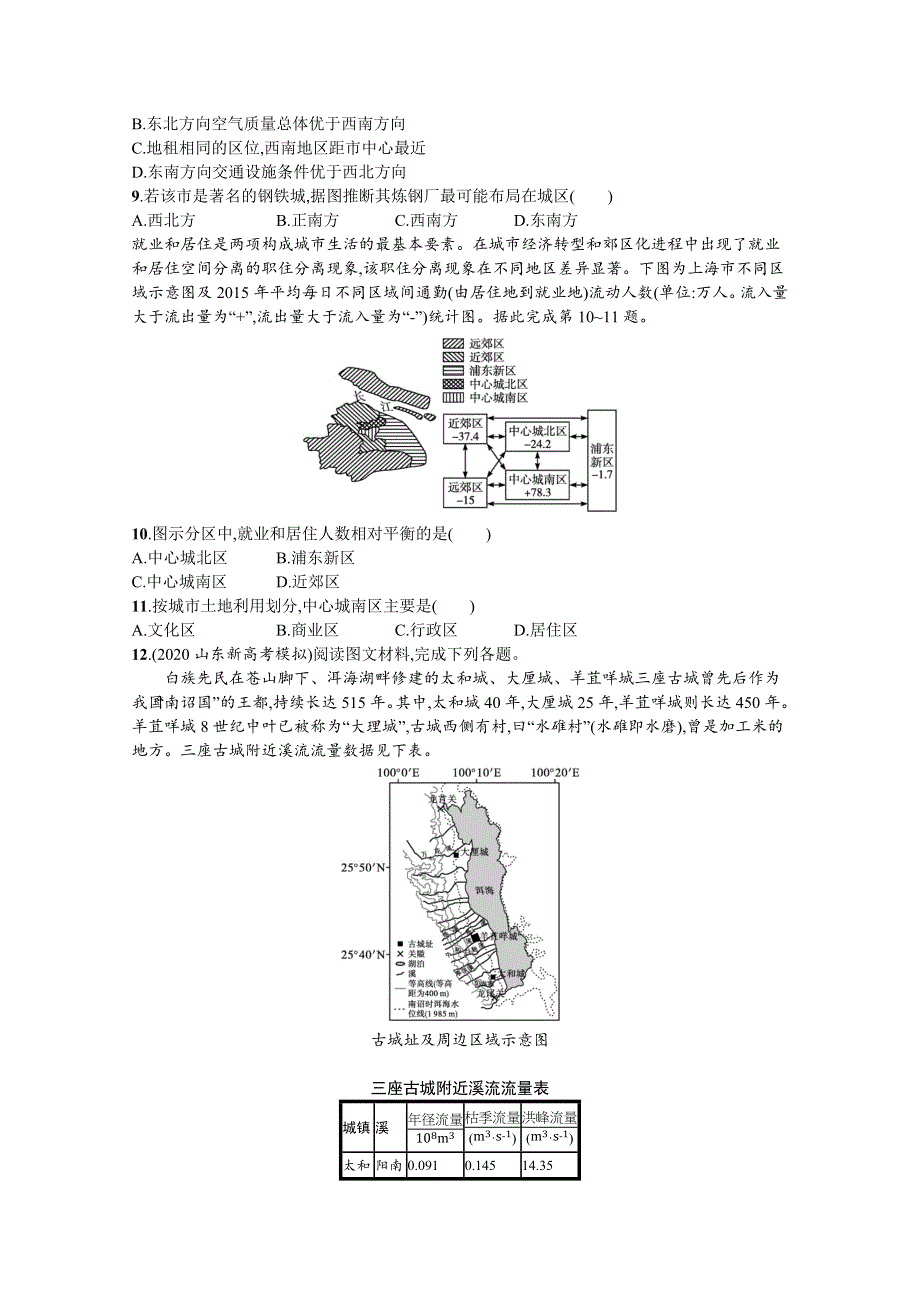 新教材2022届高考地理鲁教版一轮复习课时规范练：22　城乡内部空间结构　地域文化与城乡景观 WORD版含解析.docx_第3页