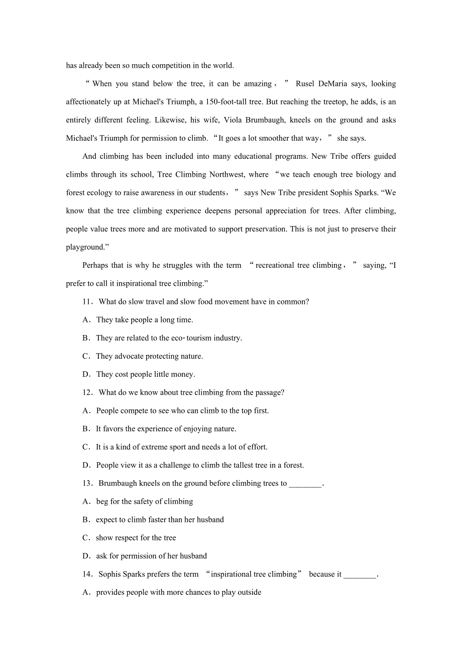 2014届高三英语一轮同步练习（29）　选修6　UNIT 4　GLOBAL WARMING（新人教版） WORD版含解析.doc_第2页