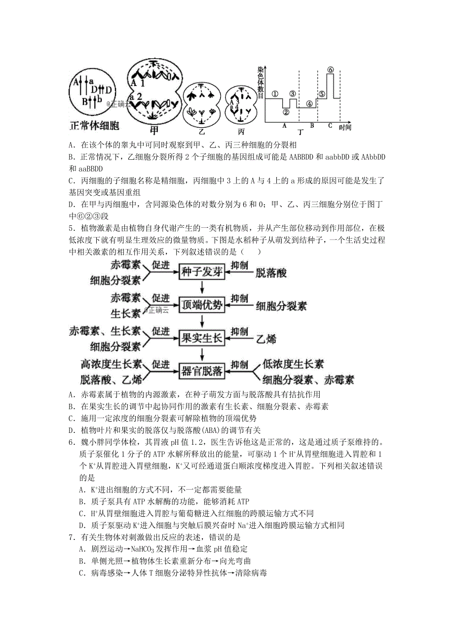 吉林省榆树市第一高级中学2020届高三上学期期末考试生物试卷 WORD版含答案.doc_第2页