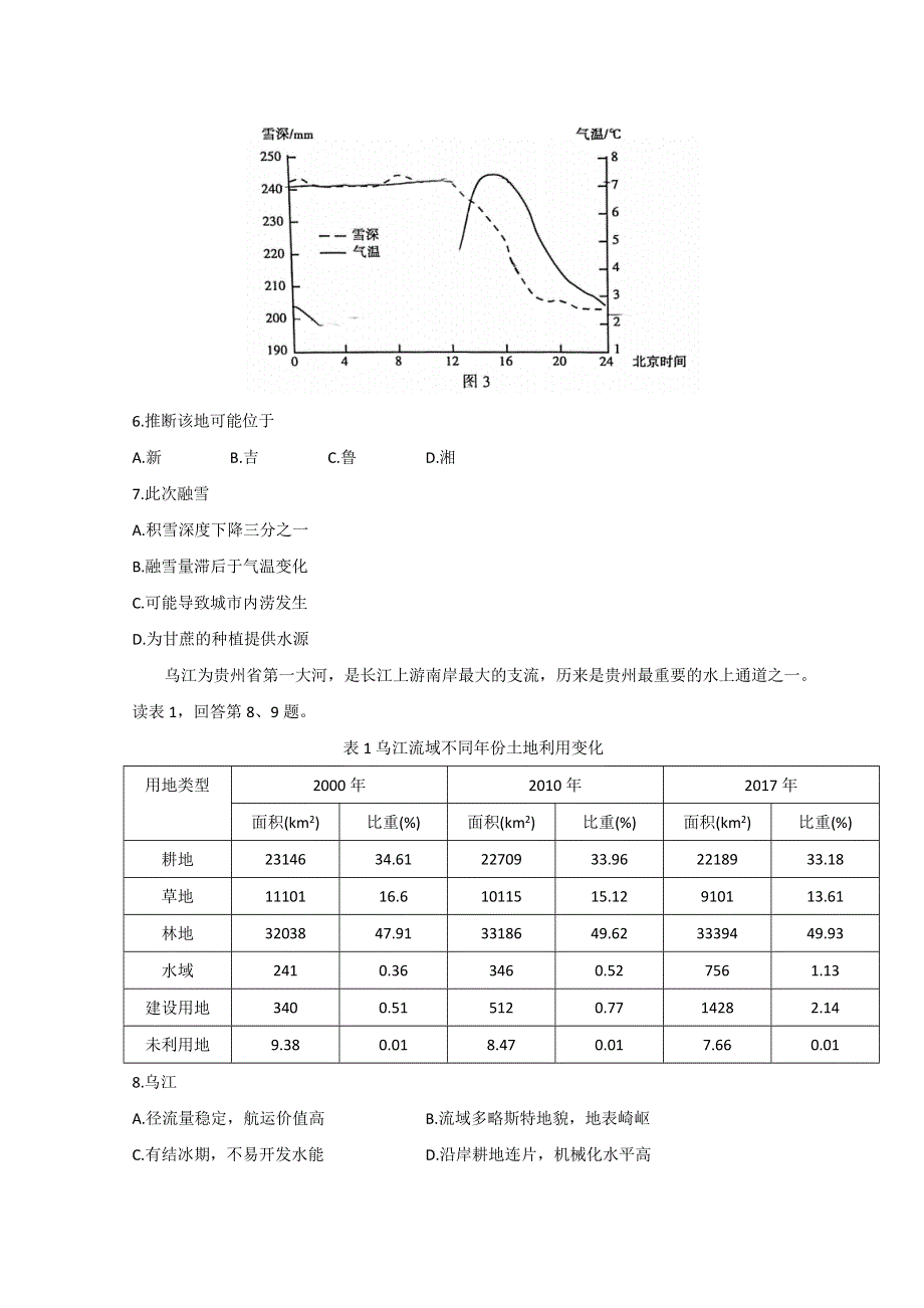 北京顺义区2021届高三第二次统练地理试题 WORD版含答案.doc_第3页