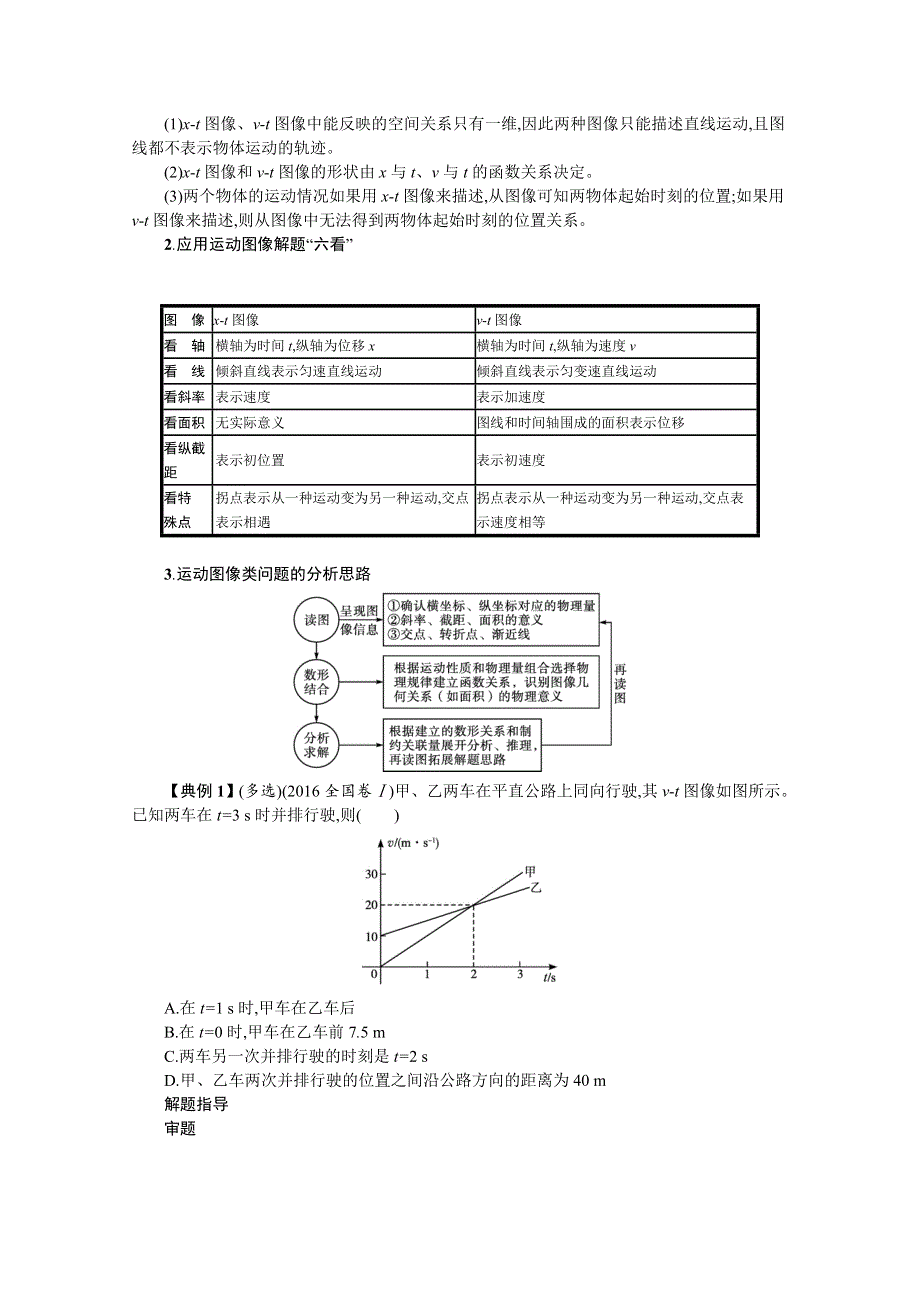 新教材2022届高考物理人教版一轮复习学案：专题1　运动图像　追及与相遇问题 WORD版含答案.docx_第3页