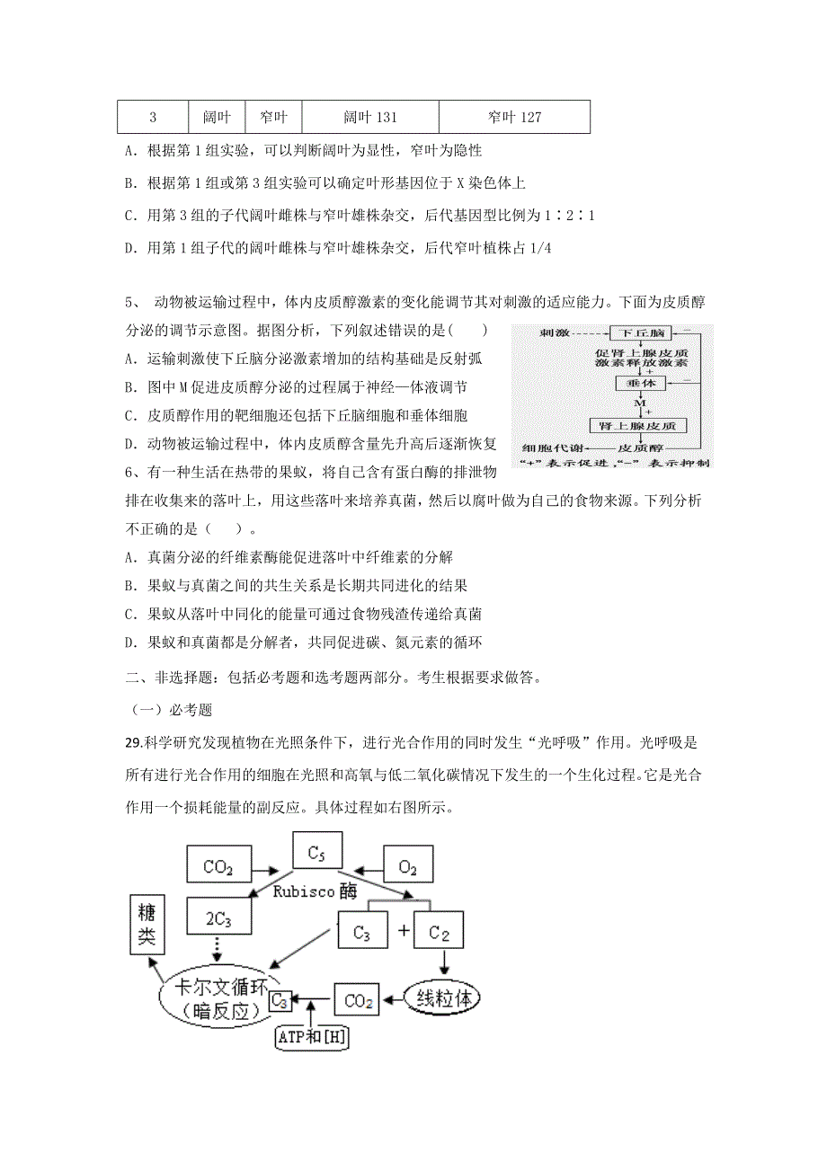 广东省深圳高级中学2017届高三上学期第十二次测试理综-生物试题（11.3） WORD版含答案.doc_第2页