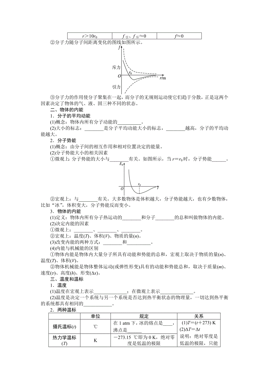 2014届高三物理（重庆专用）一轮复习教学案 第13章 第1节 分子动理论　内能.doc_第2页