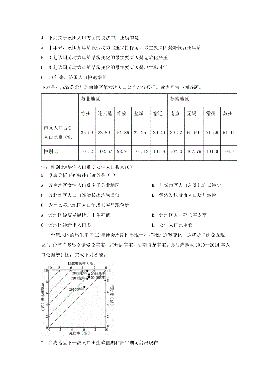 山东省烟台市中英文学校2021届高三地理上学期冬学竞赛试题.doc_第2页