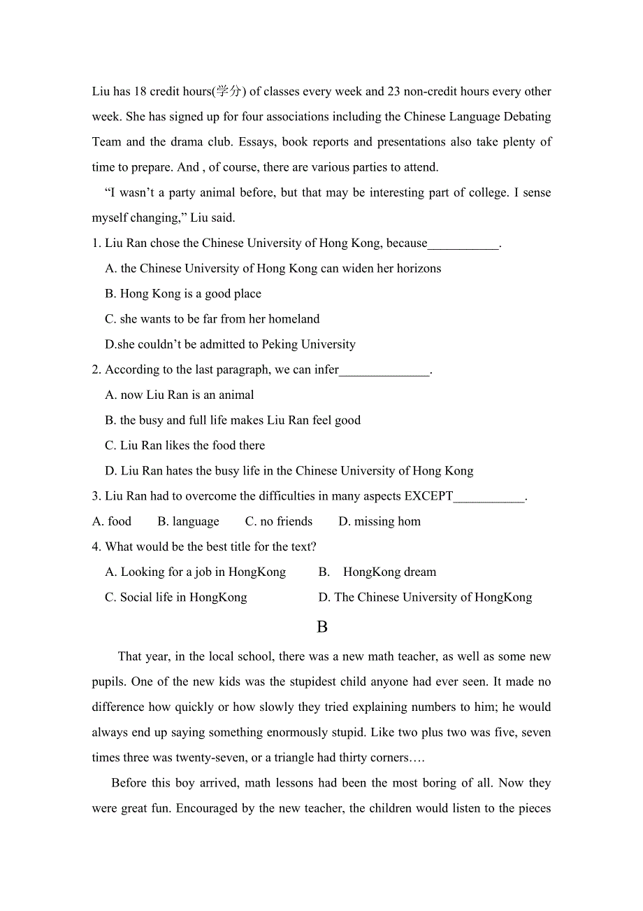 内蒙古集宁一中（西校区）2017-2018学年高二下学期期中考试英语试题 WORD版含答案.doc_第2页