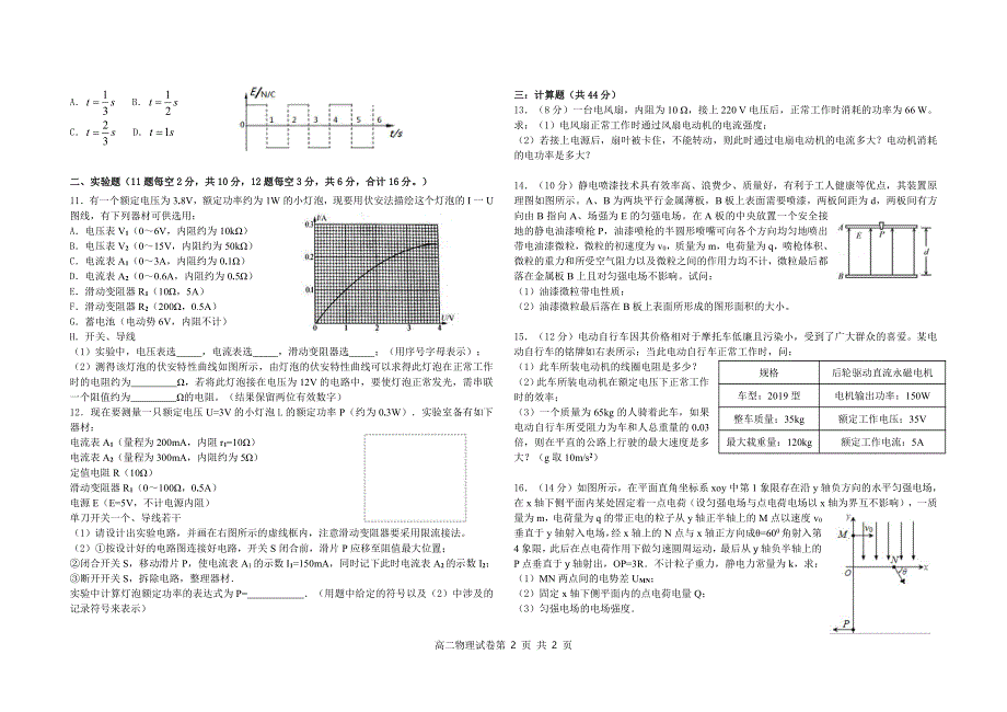 江西省赣州市十五县（市）2019-2020学年高二上学期期中考试物理试题 PDF版含答案.pdf_第2页