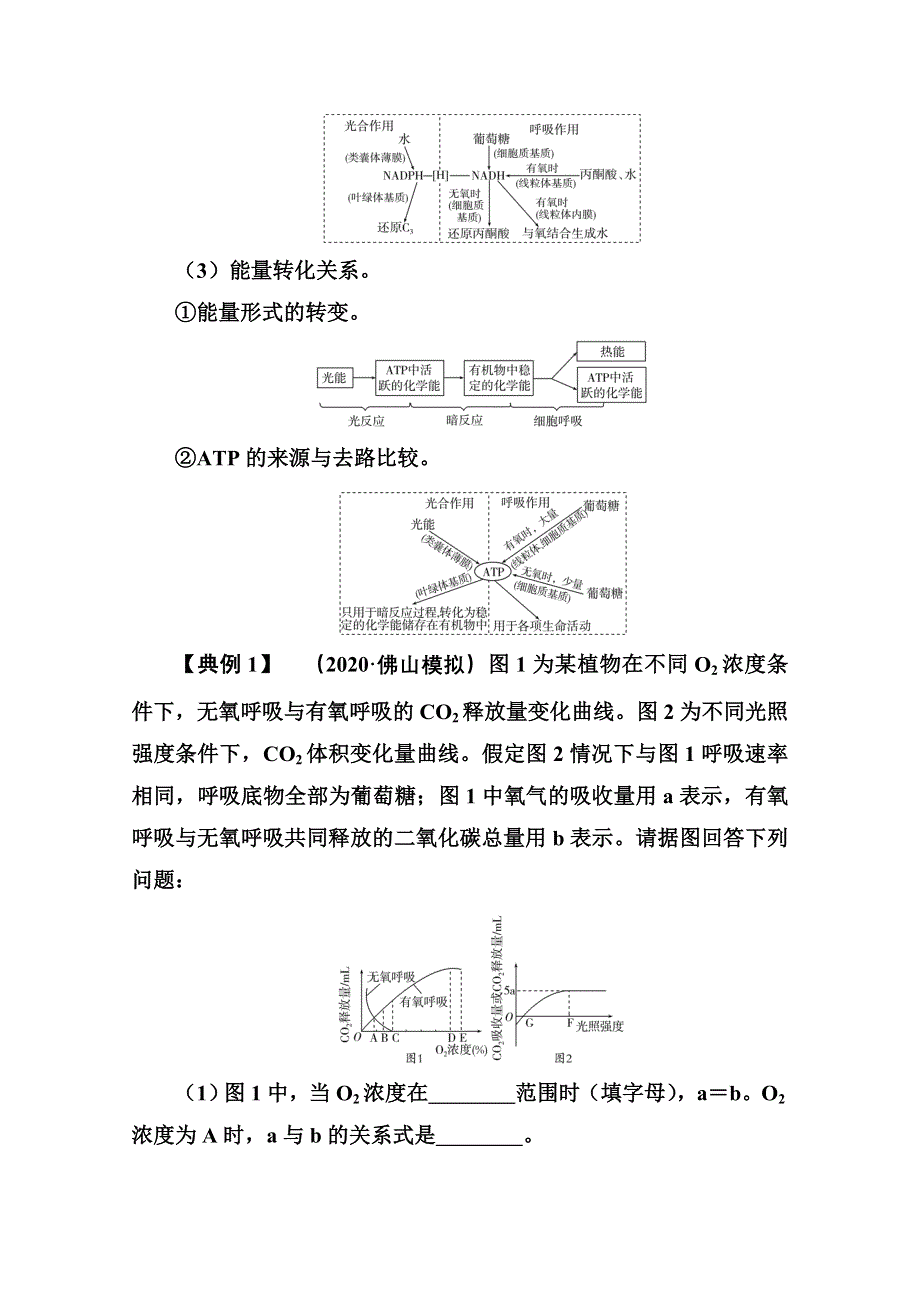 新教材2022届高考生物选择性考试一轮总复习知识能力提升2 光合作用与细胞呼吸的关系及曲线分析 WORD版含解析.doc_第2页