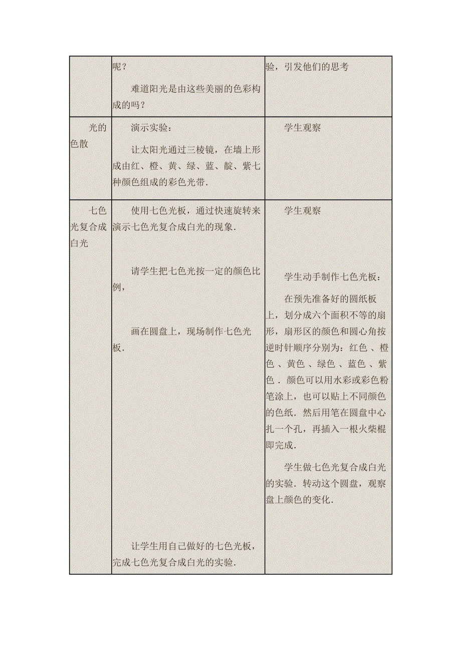 北师大版八年级物理上册第五章第五节 物体的颜色教案.doc_第2页