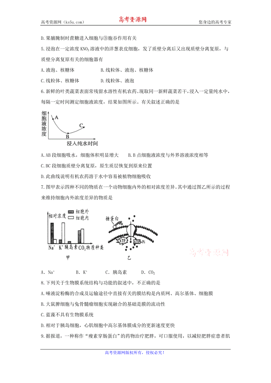 广东省清远市第一中学实验学校2016-2017学年高一下学期第一次月考生物试题 WORD版含答案.doc_第2页