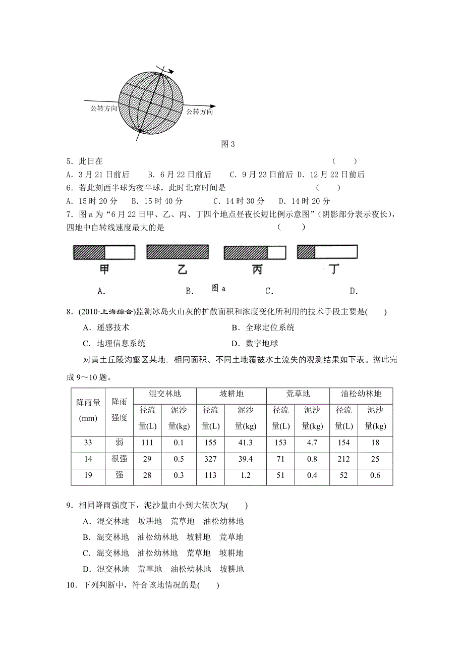 江苏省南京第三高级中学2012届高三学情调研卷（地理）（无答案）.doc_第2页