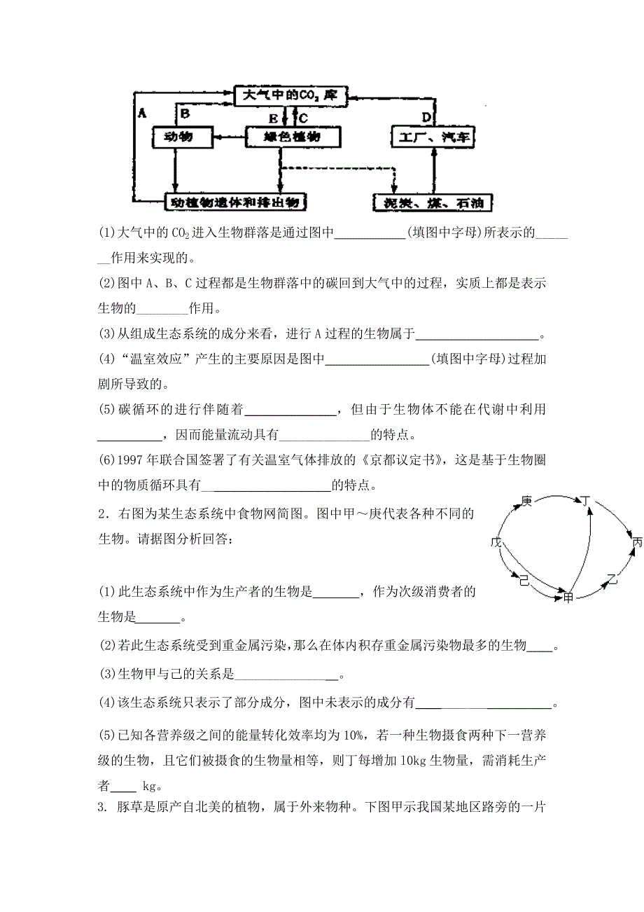 内蒙古集宁一中（东校区）2012-2013学年高二下学期第三次阶段测试生物试题（无答案）WORD版.doc_第3页