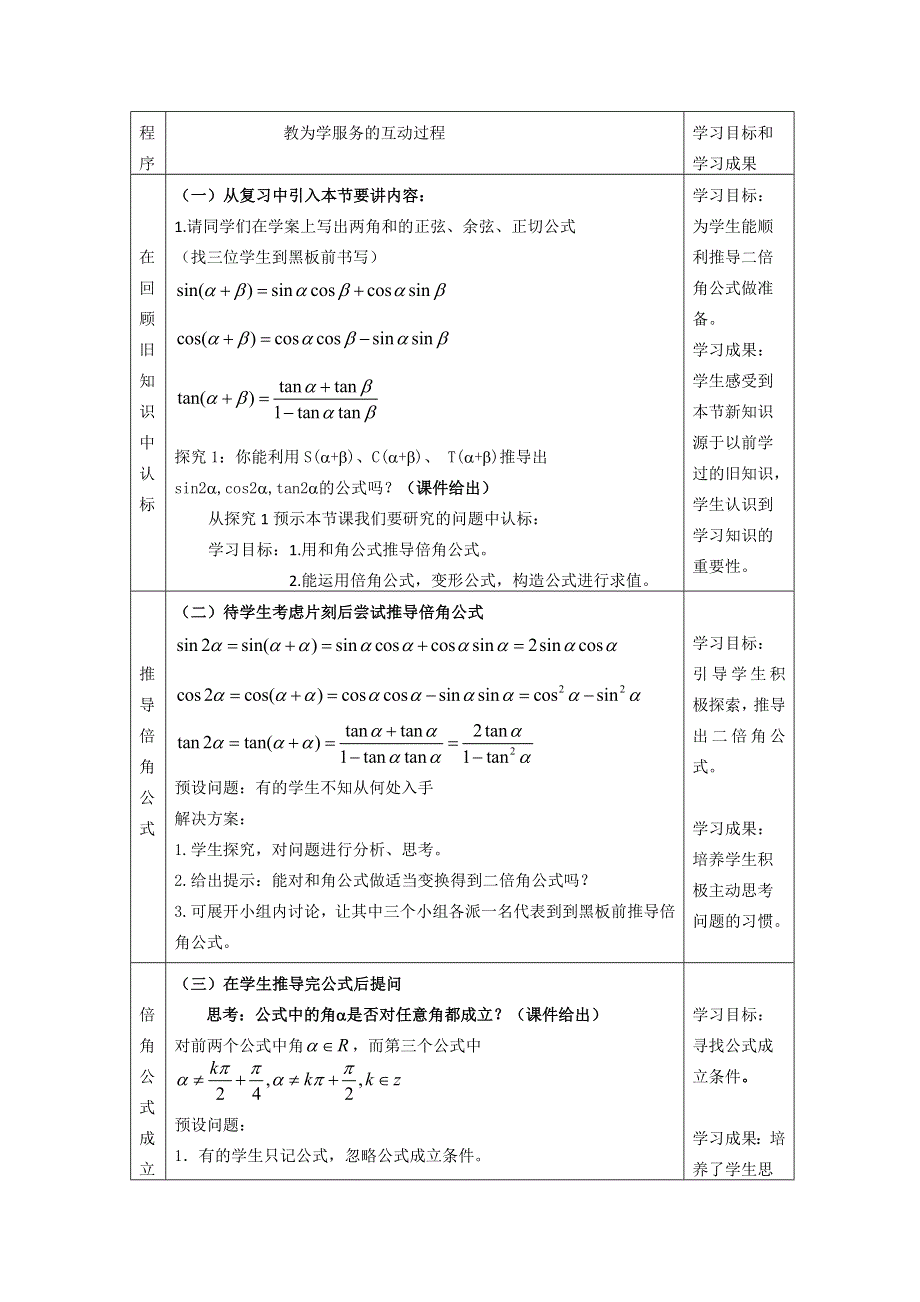 河北省临漳县第一中学人教版高中必修四数学教案：3-1二倍角的正弦、余弦、正切公式 .doc_第2页