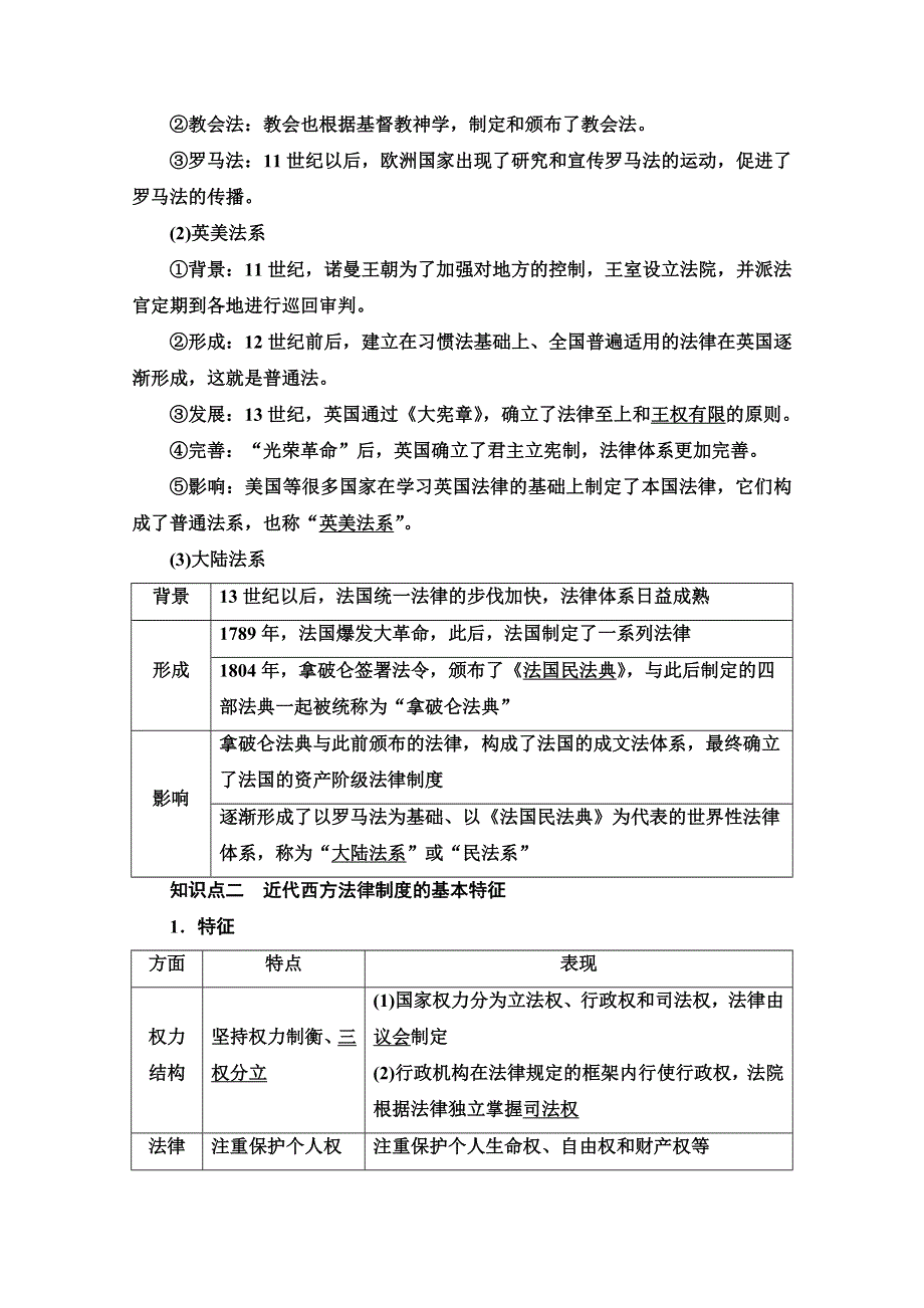 2021-2022学年新教材人教版历史选择性必修1学案：第3单元 第9课　近代西方的法律与教化 WORD版含答案.doc_第2页