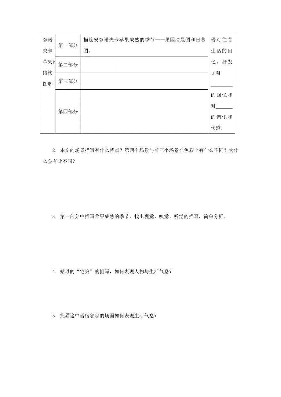 《名校推荐》山西省忻州市第一中学高中语文人教版选修系列《外国小说欣赏》预习学案第二单元《安东诺夫卡苹果》 .doc_第2页