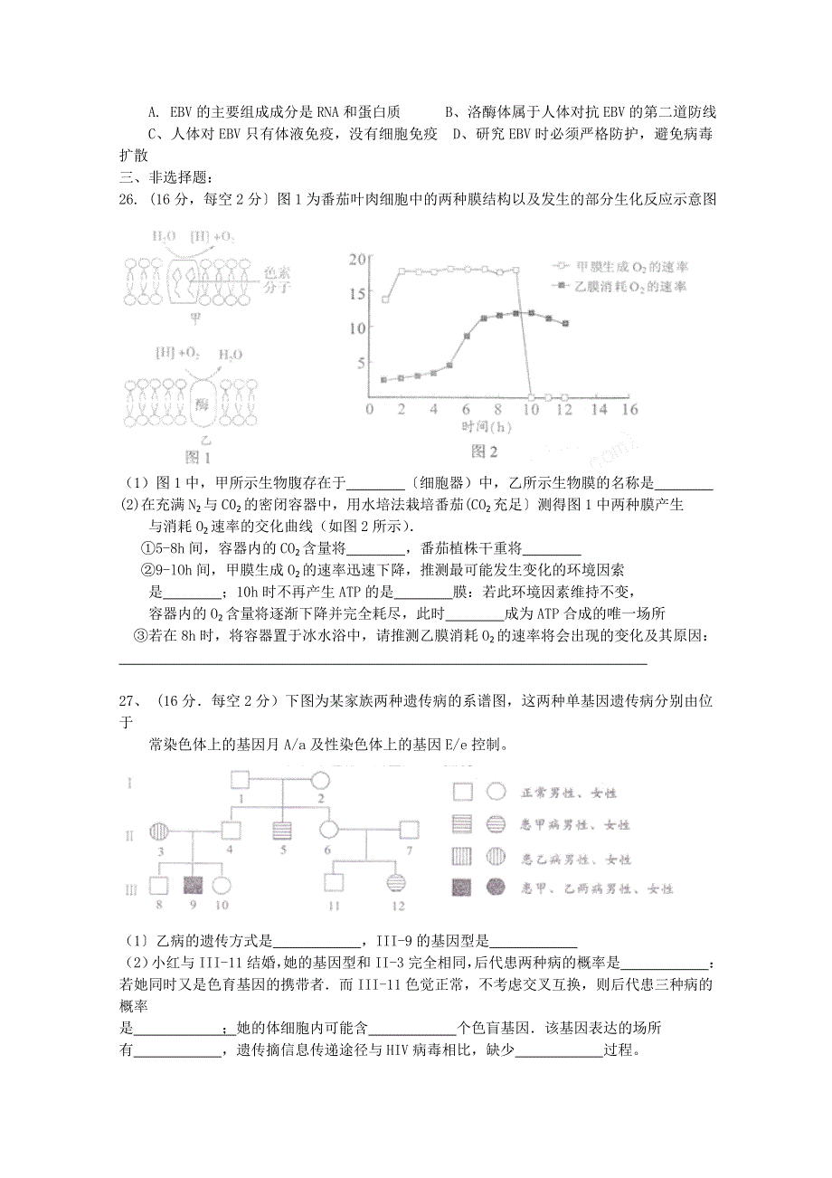 广东省湛江市2015年普通高考测试（一）生物试题 WORD版含答案.doc_第2页