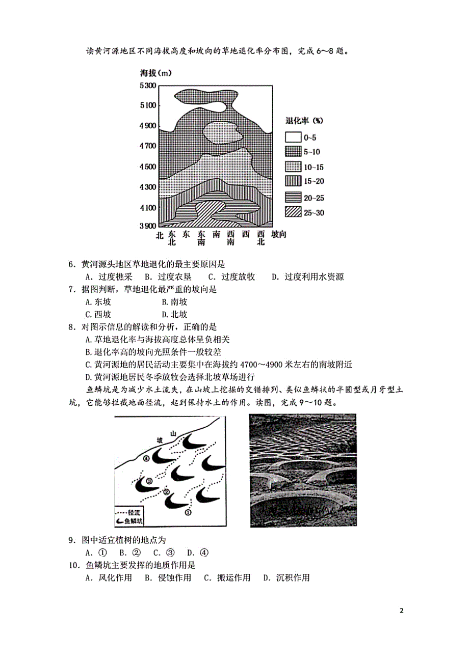 安徽省马鞍山市第二中学2019-2020学年高二12月考试地理试题 PDF版含答案.pdf_第2页