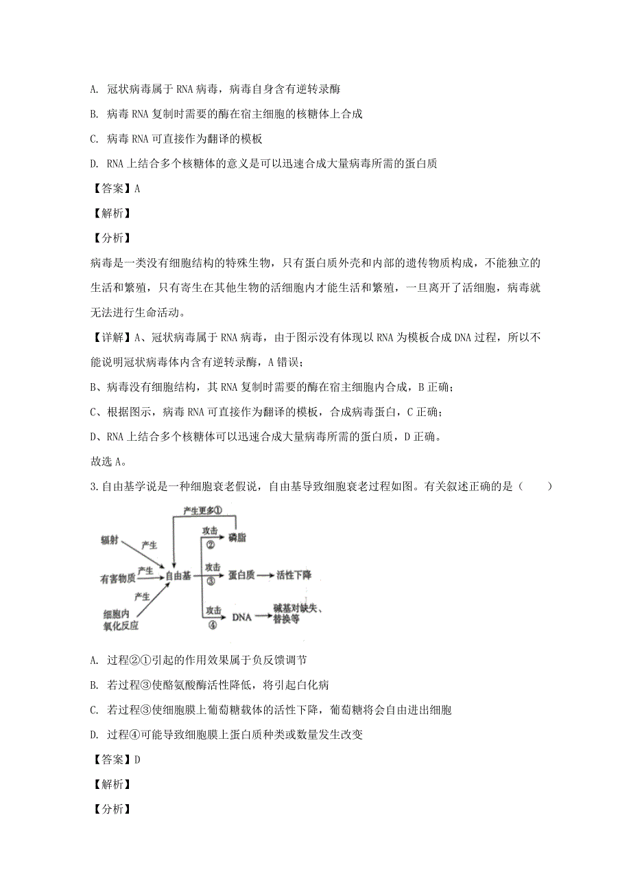 广东省湛江市2020届高三生物一模考试试题（含解析）.doc_第2页