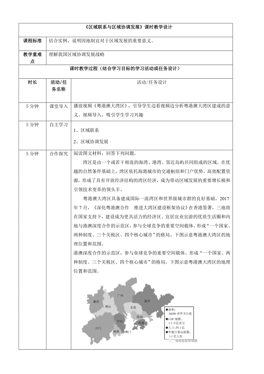 高中新教材地理湘教版（2019）选择性必修2 教案 1-3区域联系与区域协调发展.docx_第1页