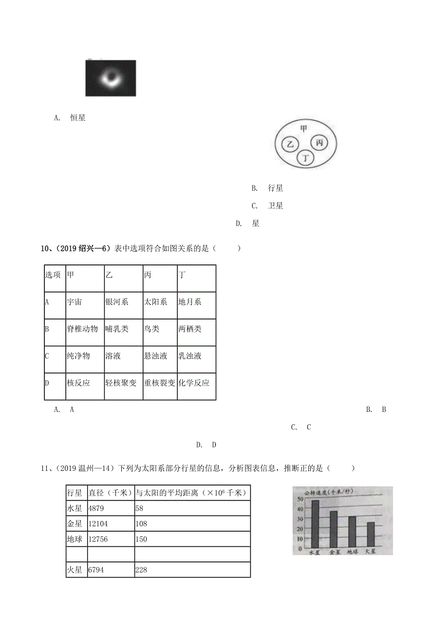 各地2019年中考科学真题分类汇编 地球宇宙和空间科学.docx_第3页