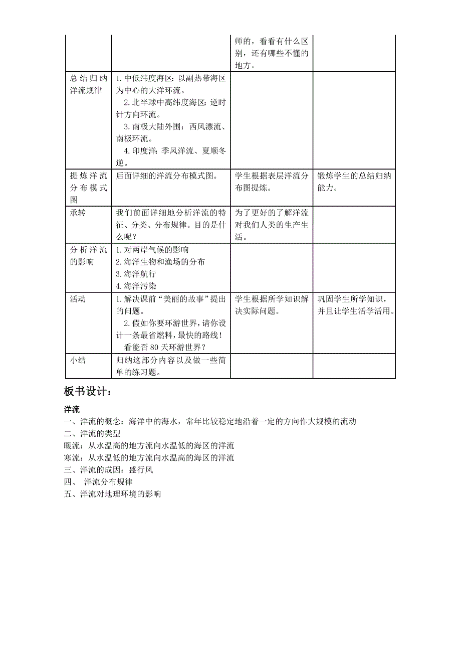 地理人教版一师一优课必修一教学设计：第三章 第二节 《大规模的海水运动》1 WORD版含答案.doc_第2页
