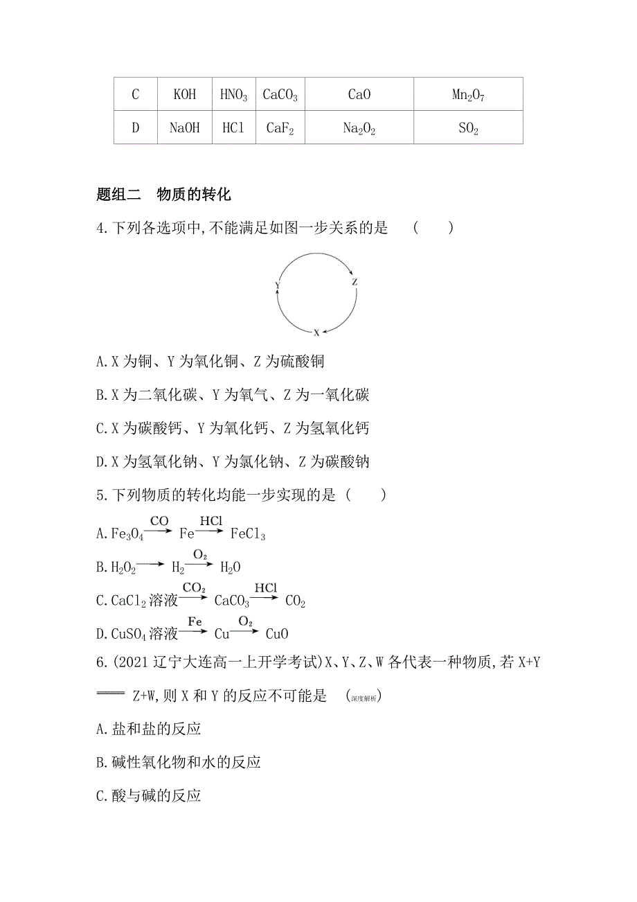 新教材2022版化学苏教必修第一册提升训练：专题1 第一单元　物质及其反应的分类 WORD版含解析.docx_第2页