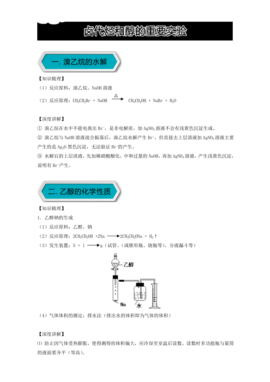 《高中化学》2017高考化学实验全突破之有机实验：卤代烃和醇的重要实验 WORD版.doc_第1页