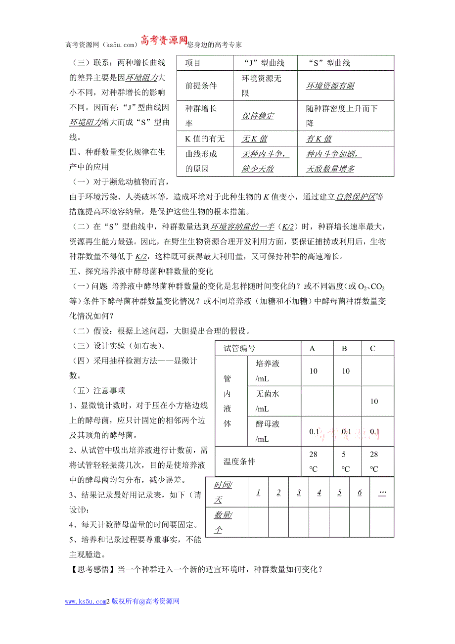 2012高三生物二轮复习学案：课题71种群数量的变化.doc_第2页