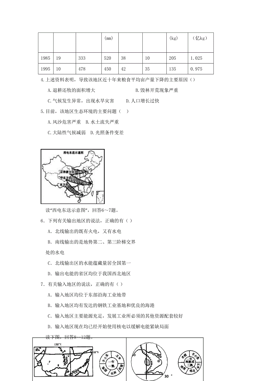 山东省莒南县第三中学11-12学年高二上学期期中考试（地理）.doc_第2页