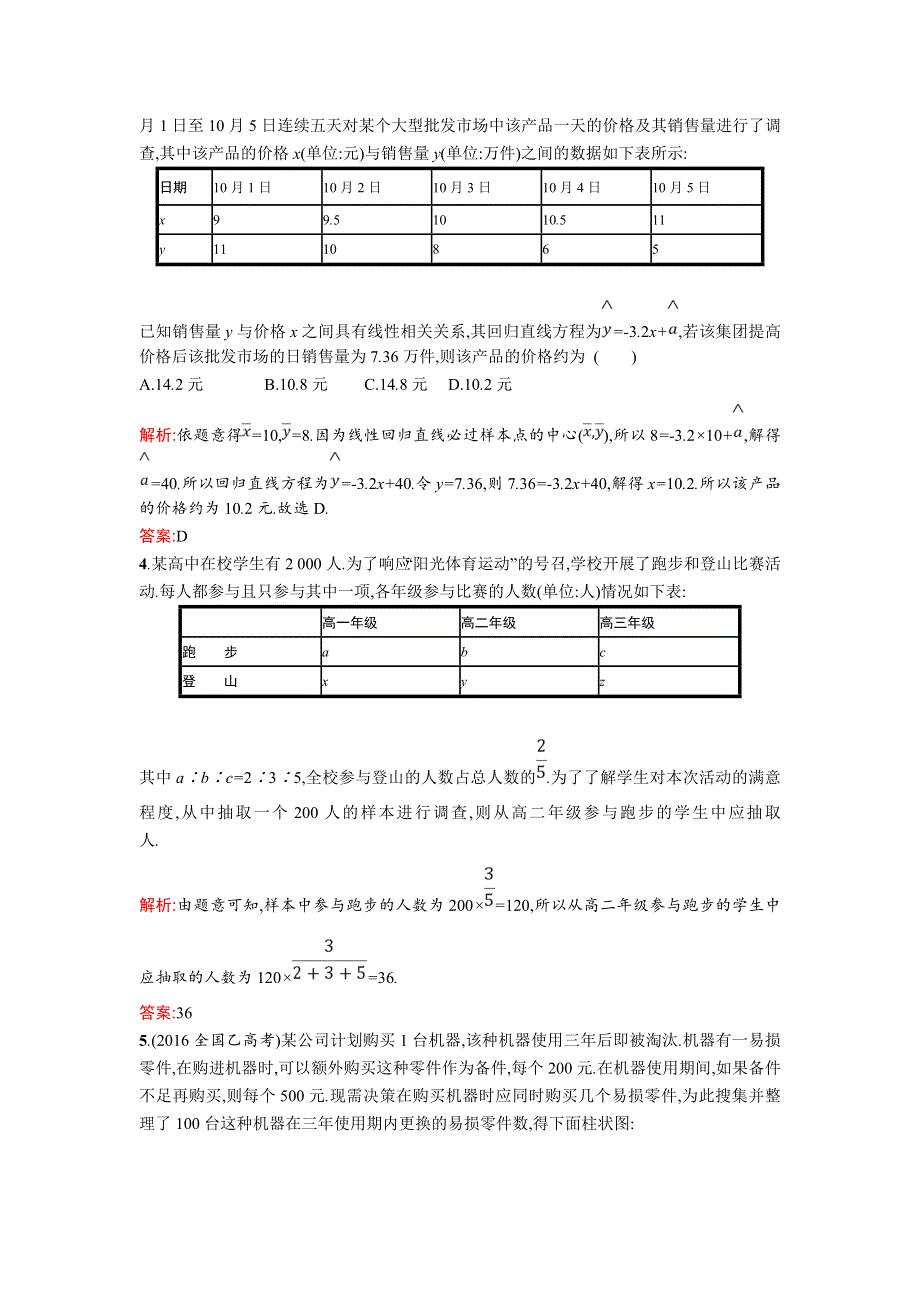 2017-2018学年人教A版数学必修三同步测试：2-3　变量间的相关关系习题课2 WORD版含解析.doc_第2页