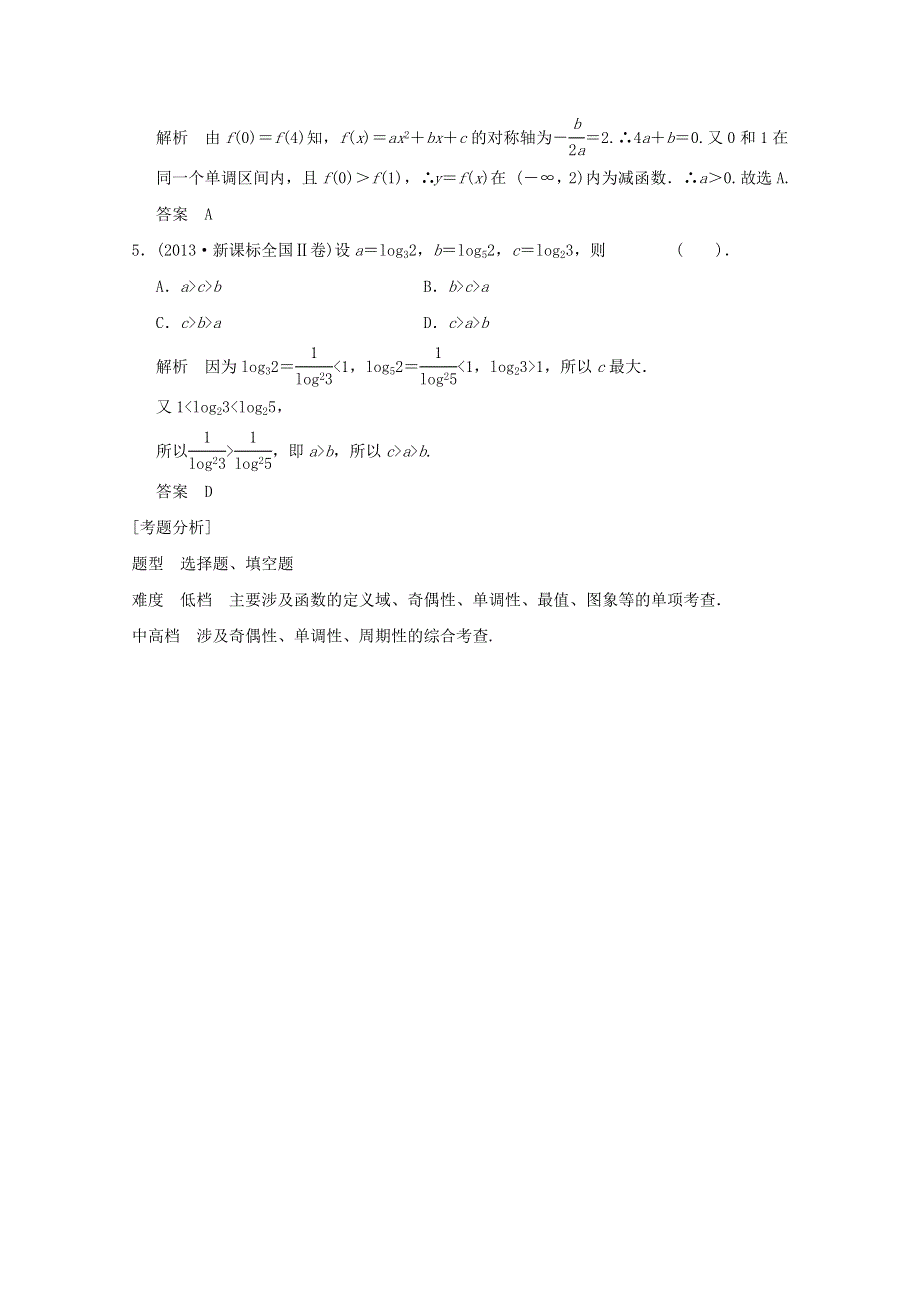 2014届高考数学二轮专题热点提升训练：函数、基本初等函数的图象与性质（2） WORD版含解析.doc_第2页