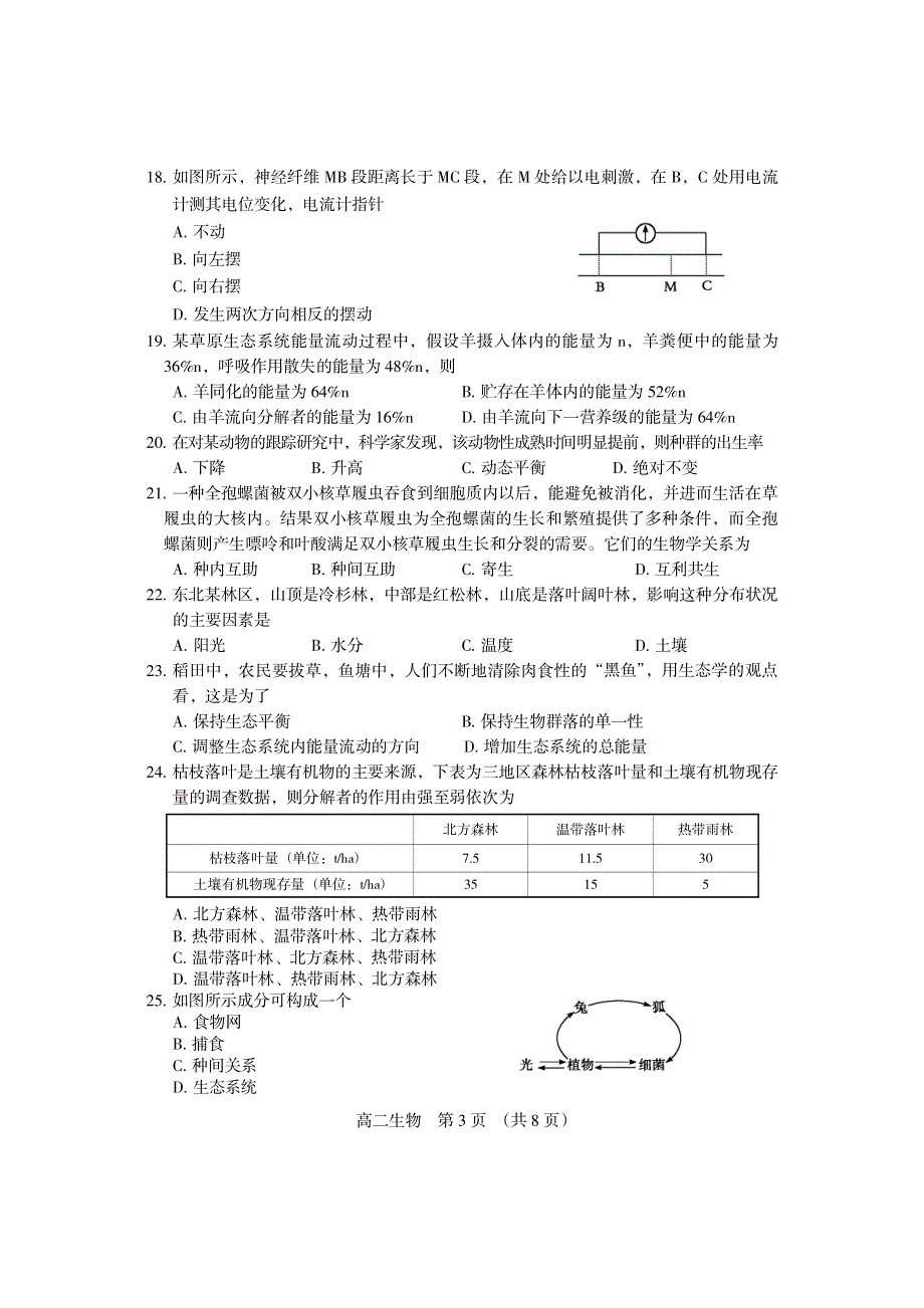 《首发》辽宁省锦州市2012—2013 学年高二上学期期末考试生物 扫描版含答案.pdf_第3页